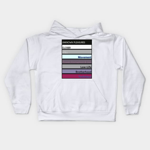 Joy Division & New Order 80s Albums Kids Hoodie by ForbiddenDisco